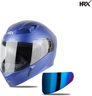 HRX COMBAT Full Face Clear Visor + Blue Visor Air ventilated ISI Marked Motorbike Helmet