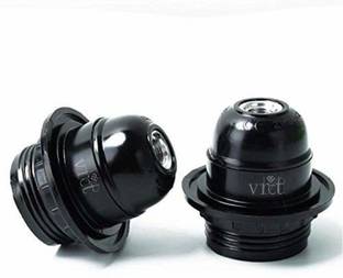 Improvhome E27 Screw Light Bulb Lamp Holder Base Pendant Bulb Socket- Black, Pack of 1 Plastic Light Socket