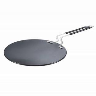 Strobine Hard-anodised Non-Stick tawa with handle / chapati / paratha, Roti Pan, Tavdi Tawa 25 cm diameter