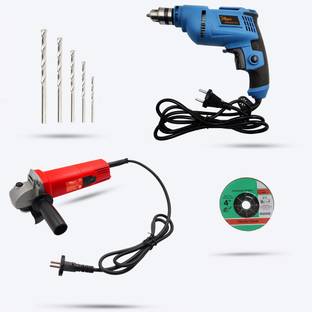 Hillgrove HGCM17M1 Angle Grinder With All Purpose 500W Drill Machine with 5 Drill Bits HGCM17M1 for Ho...