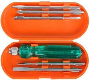 Globus 5 in 1 Multipurpose Repair Screw driver Tool Kit with Neon Bulb Combination Screwdriver Set