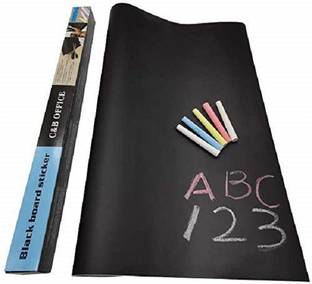 IMAGINEA 198.12 cm Chalkboard Sticker Contact Paper Roll 5 Colourful Chalks Sticker self Adhesive Self Adhesive Sticker