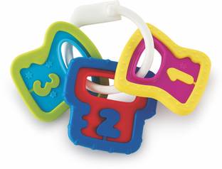 Beebaby My First Keys, Hard & Soft Teether / Rattle. 100% BPA Free. Teether