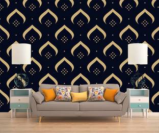 HD PRINT HOUSE Abstract Black, Gold Wallpaper