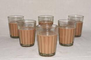 GOMARRTPRO Pack of 6 Glass Cutting Tea Glasses Set 6 - Cutting Desi chai Glass Set (100ml - 6 Pieces)