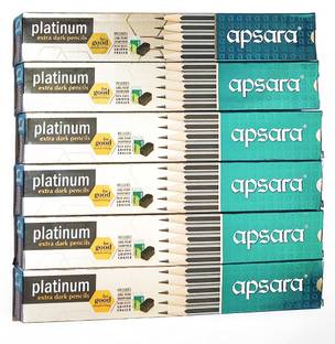 APSARA PLATINUM EXTRA DARK PENCIL (PACK OF 06 BOX) 60 Pencil