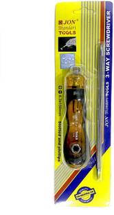 Jon Bhandari Tools 3 way Slotted and Phillips Screwdriver 6.3 x 150mm Standard Screwdriver
