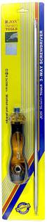 Jon Bhandari Tools 3 way Slotted and Phillips Screwdriver 6.3 x 300mm Standard Screwdriver