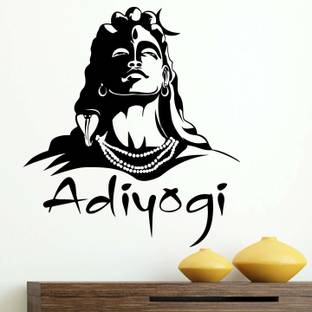 Shree Kraft 75 cm Adiyogi Lord Shiva Wall Sticker Self Adhesive Sticker