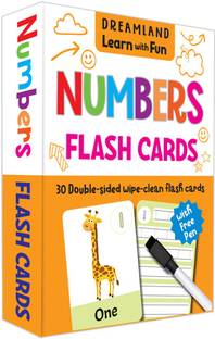 Flash Cards Numbers - 30 Double Sided Wipe Clean Flash Cards for Kids (With Free Pen)