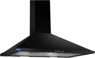 Glen Electric Kitchen Pyramid Chimney, 90cm 1250 m3/h - Black (6054 BL90DX) Wall Mounted Black 1250 CM...