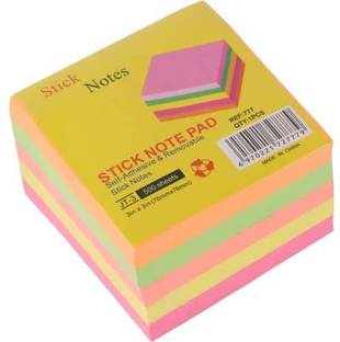 BM RETAIL Sticky Notes 3x3"inches Post It Note Pads 5 Colours 400 Sheets 80 Sheets notes, 5 Colors