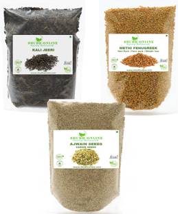 Shudh Online Methi, Ajwain, Kali Jeeri Combo (Fenugreek 250g, Carom 100g, Jiri Cumin 50g)