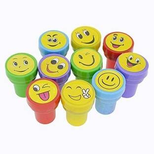 Kandle 10Pcs Emoji Stamp for Kids Plastic StampToys Art Craft School Supplies Toys