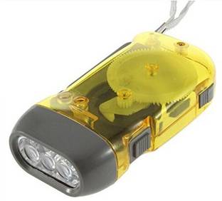play run ™Plastic Light Wind-up Dynamo Flashlight, Torch