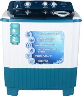 Croma 7 kg Semi Automatic Top Load Washing Machine Blue, White