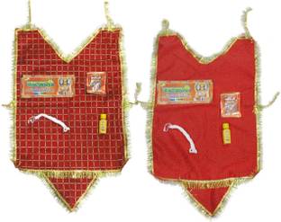MyGodGift COMBO Hanuman Ji ka Chola with Silver Bark Occassions Dress Altar Cloth