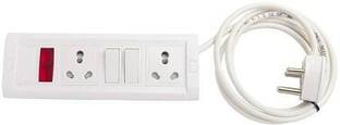 SAGEPL Polycarbonate Safe-Ex 2 Socket, 2 Switch 15/16 AMP 5 Meter Wire Modular 16 A Three Pin Socket