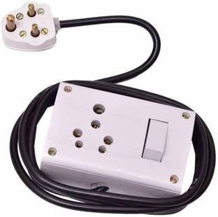 SAGEPL Heavy Duty Pvc Extension Board Socket & Switch With 4 Meteres Wire 15 A Three Pin Socket