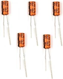 Technical hut 5 Pieces 100uF 16V Electrolytic Capacitor Electronic Components Electronic Hobby Kit