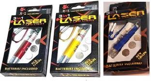 deepak badkur 3 in 1 Laser Light, LED Flashlight ,Torch Keychain (Pack of 3 , 650 nm)