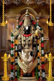 wallpics 30.48 cm God Tirupati Balaji hindu Religious Vinyl Sticker for home décor Self Adhesive Sticker