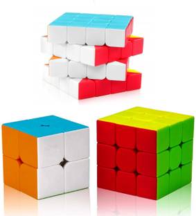 D ETERNAL Speed Cube Combo Set of 2x2 3x3 4x4 Magic Cubic Twisty Puzzle Bundle Game Toy