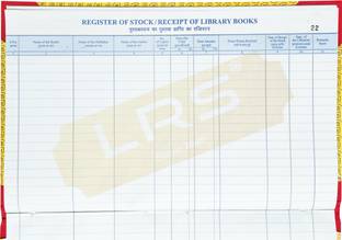 LRS Library Book Receive Register 50 Pages - 40 Entries Per Page - 32*20 cm 32-Part Library Book Receive Register