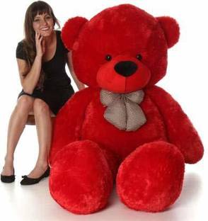 NP Toys Huggable Teddy Bear, Stuffed 120 cm (4 Feet) Red Color  - 122 cm