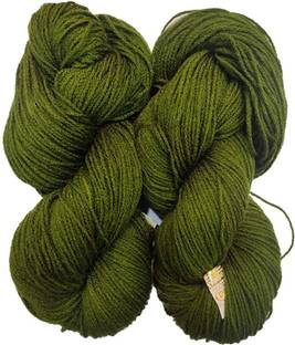 JEFFY Oswal Knitting Yarn Wool, Mehndi 200 gm Woolen Crochet Yarn Thread