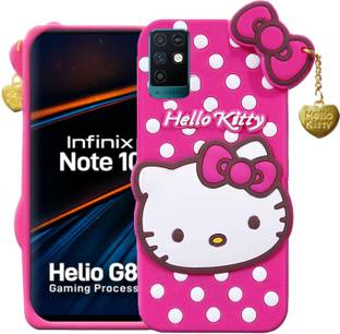 Wowcase Back Cover for Infinix Note 10, Cute Hello Kitty Case, Soft Girl Back Cover with Pendant