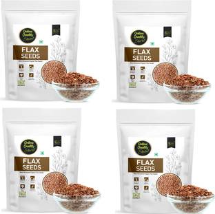 Online Quality Store Organic Flax Seeds -400g(100g x 4 Pack)|Flax Seeds for Hair Growth|Alsi Brown Flax Seeds