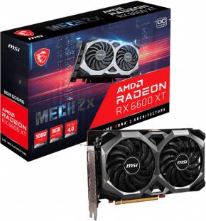 Add to Compare MSI AMD Radeon Radeon RX 6600 XT MECH 2X 8G OCV1 8 GB GDDR6 Graphics Card 3.73 Ratings & 0 Reviews 2602 MHzClock Speed Chipset: AMD Radeon BUS Standard: PCI Express 4.0 x8 Graphics Engine: AMD Radeon RX 6600 XT Memory Interface 128 bit 3 year manufacturer warranty ₹40,999 ₹94,500 56% off Free delivery No Cost EMI from ₹4,556/month