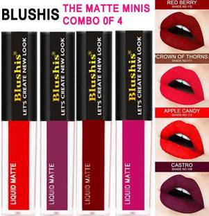 BLUSHIS Red Edition Liquid Matte Lipsticks Combo of 4 pc
