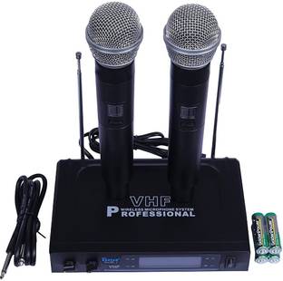 Adiohub Microphone -Dual UHF Band, Wireless, Handheld, 2 MICS w/ 8 Selectable Frequency Microphone
