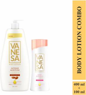 VANESA Intense Moisture 400 ML & Daily Radiance 100 ML Body Lotion With SPF 15 Combo
