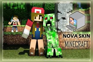 Minecraft Nova Skin Background Minecraft Video Game Matte Finish Poster Paper Print