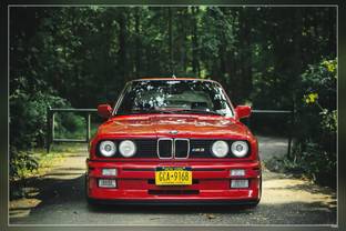 Bmw E30 M3 Red Hd Matte Finish Poster Paper Print