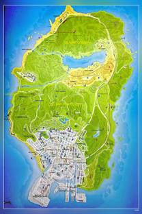 Gta V - Video Game Matte Finish Poster Paper Print