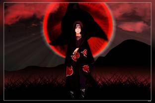 Naruto Shippuuden Uchiha Itachi Sharingan Anime Matte Finish Poster Paper Print