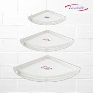 Aquabath Aquabath Unbreakable Multipurpose Corner Set of 3/Plastic Wall Shelf Plastic Wall Shelf