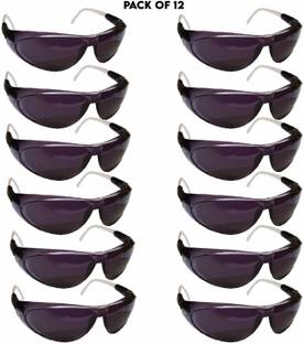 LAXMI Sun100 Black Men's and Women's Safety Goggles (Pack of 12) Power Tool, Welding, Laboratory, Wood-working  Safety Goggle