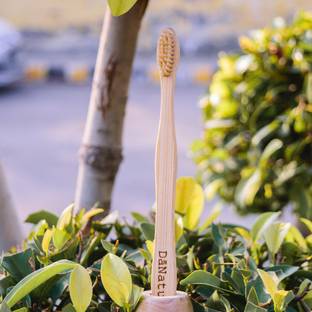 DaNaturz Bamboo toothbrush with bamboo fiber bristles (S-curve) Soft Toothbrush Soft Toothbrush