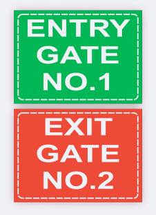 GOODPRINTZONE Gate Entry 1, and Gate Exit 2, Sign Board Size-8"X11"Inch Pack Of 1 Set Emergency Sign