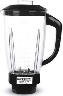 Sunmeet Juicer Jar for Mixer Grinder Juicer Jar ABS Plastic Transparent, Black Mixer Juicer Jar