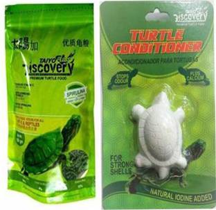 Taiyo Pluss DISCOVERY TURTLE FOOD + TURTLE CONDITIONER CALCIUM (100GM+1 TURLTE CONDITIONER) Vegetable 0.15 kg (2x0.07 kg) Dry Adult Turtle Food