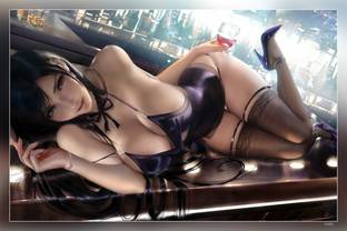 Sakimichan Digital Tifa Lockh Final Fantasy Final Fantasy Vii Video Game Matte Finish Poster Paper Print