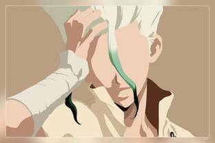 Anime Boys Dr Stone Senkuu Ishigami Minimalism Matte Finish Poster Paper Print