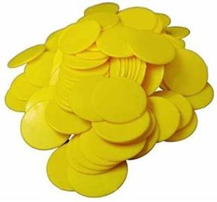 Offer99 Plastic Yellow Plain Token/Coins Pack of 100 for Board Game/Stores/Casino/School