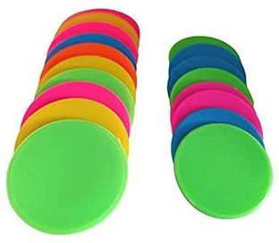 Offer99 Plastic Multicolor Plain Tokens Pack of 100 for Games/Store/Casino/School a